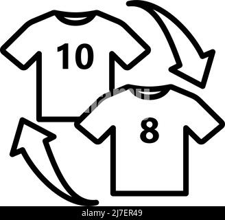 Icon Of Football Replace. Bold outline design with editable stroke width. Vector Illustration. Stock Vector