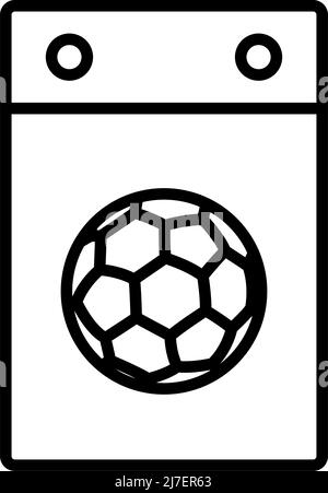 Icon Of Football Calendar. Bold outline design with editable stroke width. Vector Illustration. Stock Vector