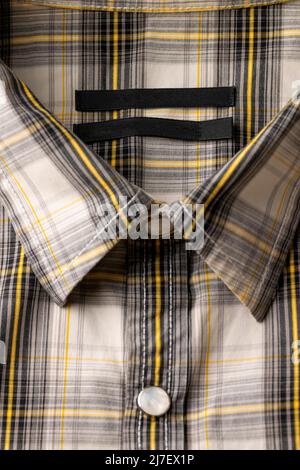 Classic plaid shirt in gray and yellow Stock Photo