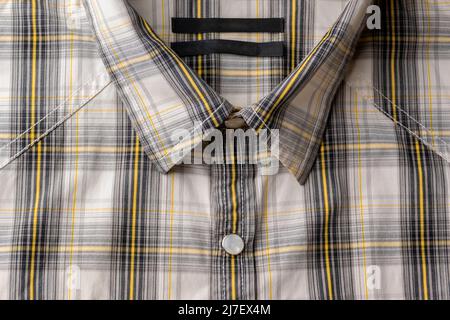 Classic plaid shirt in gray and yellow Stock Photo