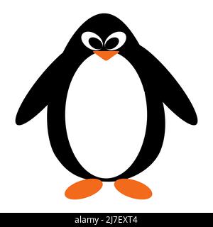 Penguin. Cute animals in flat style. Vector illustration. Stock Vector