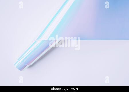 Image of surreal curved  object with volume in iridiscent pastel colors Stock Photo