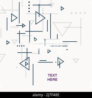 Abstract art modern design. Simple connect geometry shapes with connect dots and lines and triangles. Vector abstract background Stock Vector