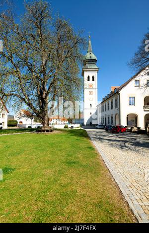 Germany Bavaria Romantic Road. Rottenbuch. Maria Geburt Church Stock Photo