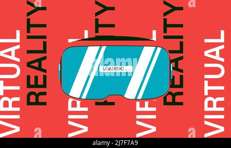 VR AR Design for web page. Virtual reality headset Stock Vector