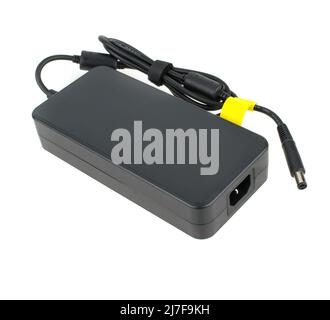 laptop power supply, laptop spare part isolated on white background Stock Photo