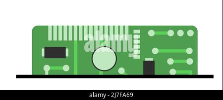 Element for radio circuit. Object isolated on white background. Electronics detail. Vector. Stock Vector