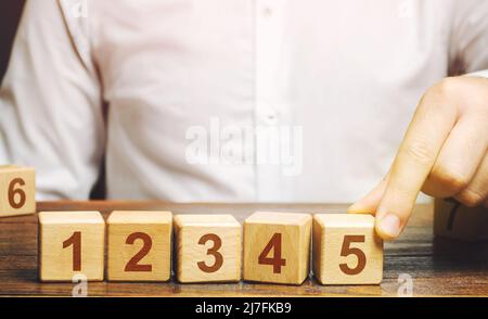 Man makes a plan. Discussing a step-by-step action plan in the contract. Problem solving Solution. Roadmap agreement Organization and systematization. Stock Photo