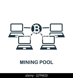 Mining Pool icon. Monochrome simple Cryptocurrency icon for templates, web design and infographics Stock Vector