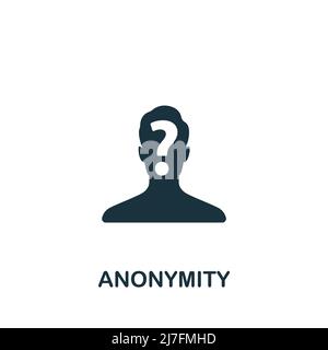 Anonymity icon. Monochrome simple Cryptocurrency icon for templates, web design and infographics Stock Vector