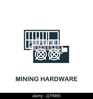 Mining Hardware icon. Monochrome simple Cryptocurrency icon for templates, web design and infographics Stock Vector