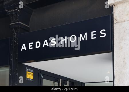 VALENCIA, SPAIN - MAY 05, 2022: AEDAS Homes is a new real estate developer in Spain Stock Photo