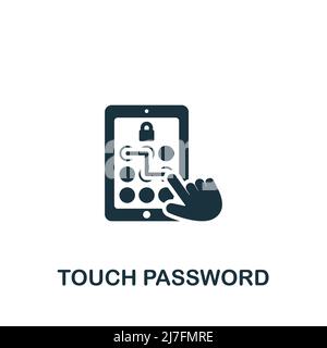 Touch Password icon. Monochrome simple Cryptocurrency icon for templates, web design and infographics Stock Vector