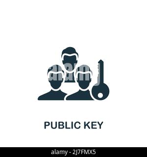 Public Key icon. Monochrome simple Cryptocurrency icon for templates, web design and infographics Stock Vector