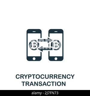 Cryptocurrency Transaction icon. Monochrome simple Cryptocurrency icon for templates, web design and infographics Stock Vector