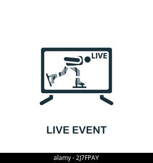Live Event icon. Monochrome simple Digital Marketing icon for templates, web design and infographics Stock Vector