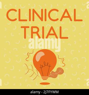 Text caption presenting Clinical Trial. Word for trials to evaluate the effectiveness and safety of medication Illuminated Light Bulb Drawing Plants Stock Photo