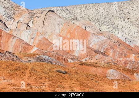 Multicolored beautiful mountains in Azerbaijan Stock Photo