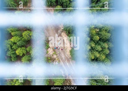 Dolni Morava, Czech Republic. 09th May, 2022. The world's longest suspension footbridge, Sky Bridge 721 in Dolni Morava, Czech Republic, May 9, 2022. Credit: Josef Vostarek/CTK Photo/Alamy Live News Stock Photo