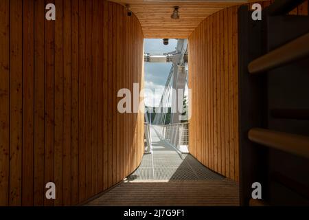 Dolni Morava, Czech Republic. 09th May, 2022. The world's longest suspension footbridge, Sky Bridge 721 in Dolni Morava, Czech Republic, May 9, 2022. Credit: Josef Vostarek/CTK Photo/Alamy Live News Stock Photo