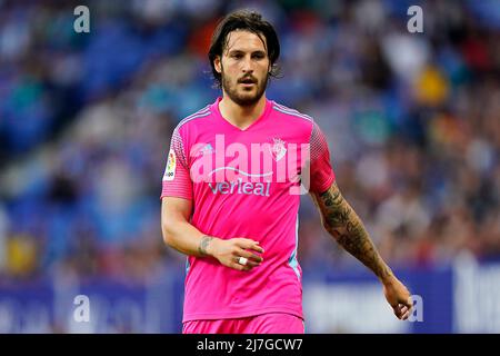 Juan Cruz of CA Osasuna during the La Liga match between RCD Espanyol v CA Osasuna played at RCDE Stadium on May 08, 2022 in Barcelona, Spain. (Photo by PRESSINPHOTO) Stock Photo