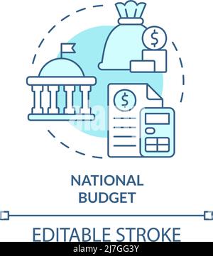 National budget turquoise concept icon Stock Vector