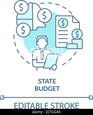 State budget turquoise concept icon Stock Vector