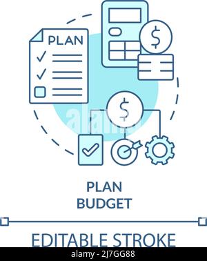Plan budget turquoise concept icon Stock Vector