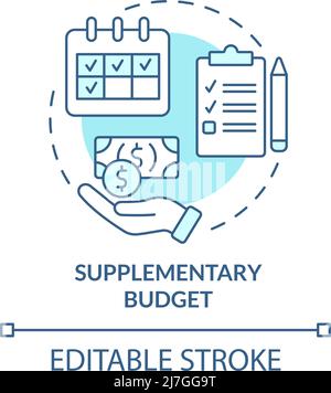 Supplementary budget turquoise concept icon Stock Vector
