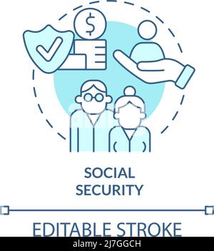 Social security turquoise concept icon Stock Vector