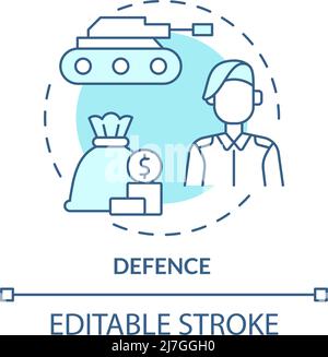 Defence turquoise concept icon Stock Vector