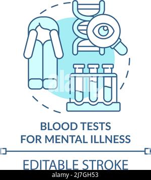 Blood tests for mental illness turquoise concept icon Stock Vector