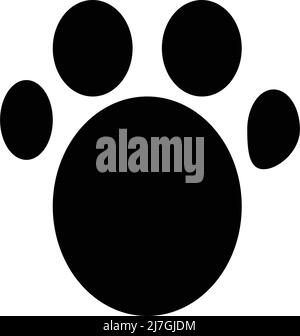 Paw print silhouette icon. Cat and dog footprint vector. Editable vector. Stock Vector