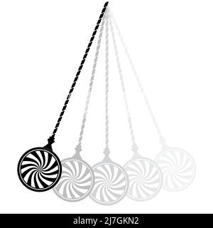 Hypnosis swinging pendulum silhouette Stock Vector