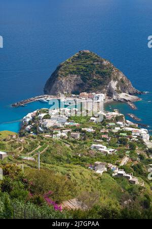 View on the picturesque Promontorio di Sant'Angelo, Ischia Island, Italy, Tyrrhenian Sea, Mediterranean sea Stock Photo