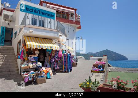 Souvenirshop in the picturesque fishing village Sant' Angelo, Ischia island, Gulf of Neapel, Italy, Mediterranean Sea, Europe Stock Photo