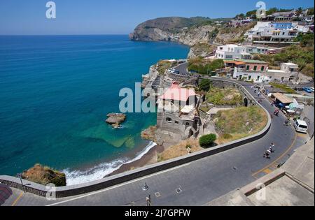 View on the picturesque coast of Sant'Angelo, Ischia Island, Italy, Tyrrhenian Sea, Mediterranean sea Stock Photo