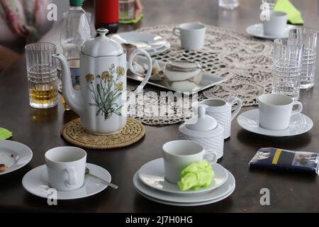 table setting for a reception Stock Photo