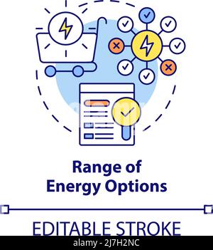Range of energy options concept icon Stock Vector