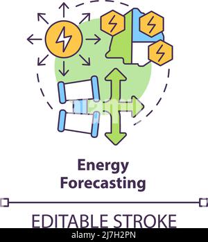 Energy forecasting concept icon Stock Vector