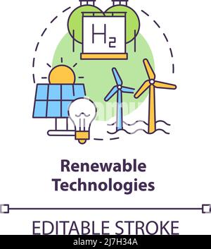 Renewable technologies concept icon Stock Vector