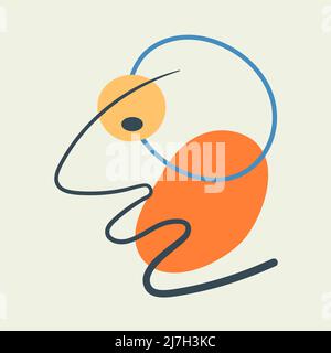 Abstract modern face portrait Stock Vector