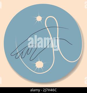 Vector abstract logo design template in trendy linear minimal style Stock Vector