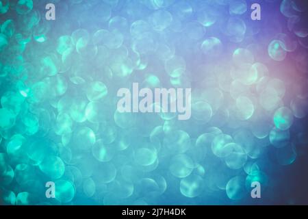 Unfocused abstract blue background, blurred lens bokeh Stock Photo