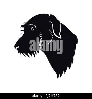 Irish wolfhound. Logo with dog on white background Stock Vector