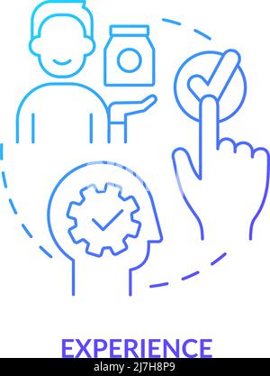 Experience blue gradient concept icon Stock Vector