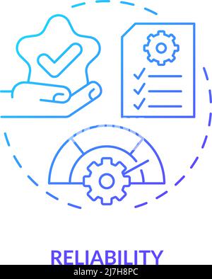Reliability blue gradient concept icon Stock Vector