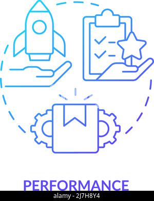 Performance blue gradient concept icon Stock Vector