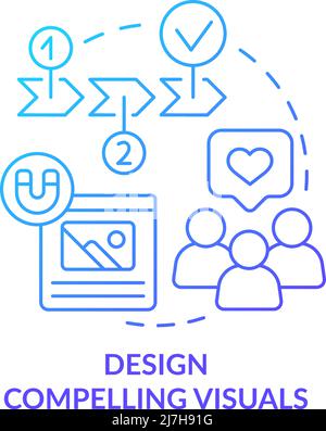 Design compelling visuals blue gradient concept icon Stock Vector
