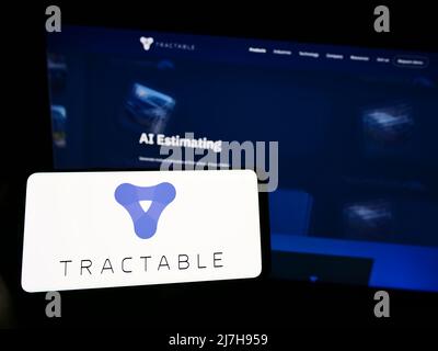 Smartphone with webpage and logo of deep learning model Stable ...